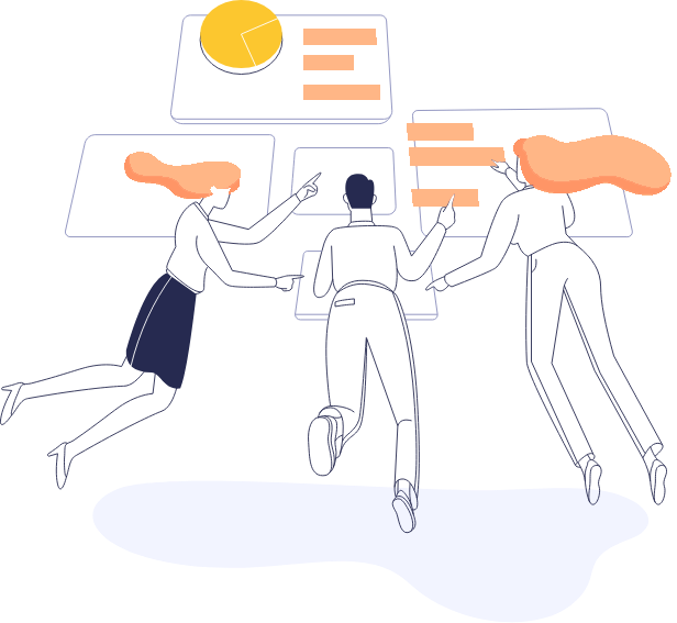 People floating vector